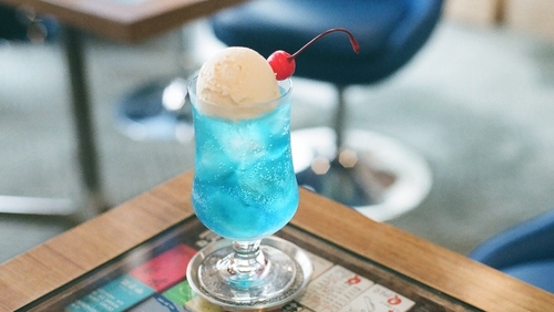 908《熊喫茶＊クリームソーダ》　3点セット　メロンソーダver. : PEAKS\u0026TREES フロートグラス クリームソーダ 2個セット