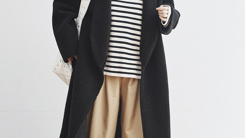ロングコート×ワイドパンツ」で作る、GOODバランスな冬の着こなし