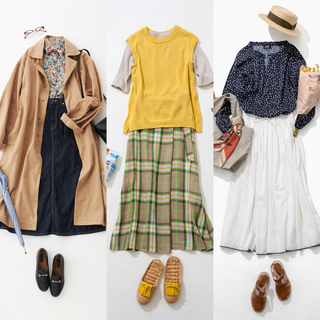 ロングスカートの最旬コーデ！色、柄、お悩み別 トレンド着まわし術