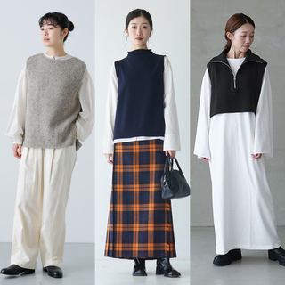 ベストで作る！秋のお手本レイヤードコーデ