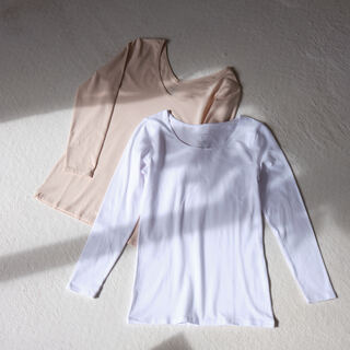 乾燥、汗冷え、チラ見えも解決。 今年の冬は綿混のあったかインナーで