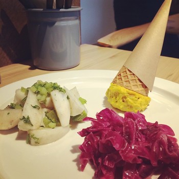 「本日のデリ」
一見スイーツのようにも見えるこちらは、野菜を中心とした洋風のお惣菜の盛り合わせです。日替わりで6~8種類楽しめるそうです。