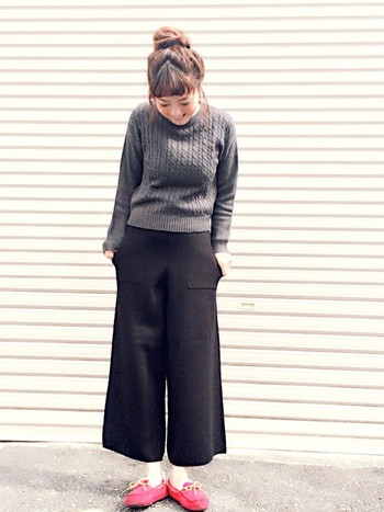 16年もガウチョブームが止まらない 注目アイテム ニットガウチョ のコーデ集 キナリノ