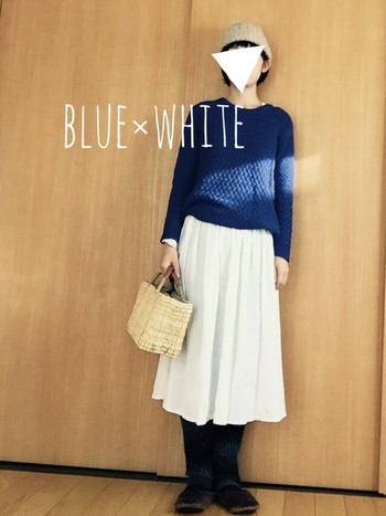 差し色にも 冬の街に映える 青ニット を使った素敵なコーディネート集 キナリノ