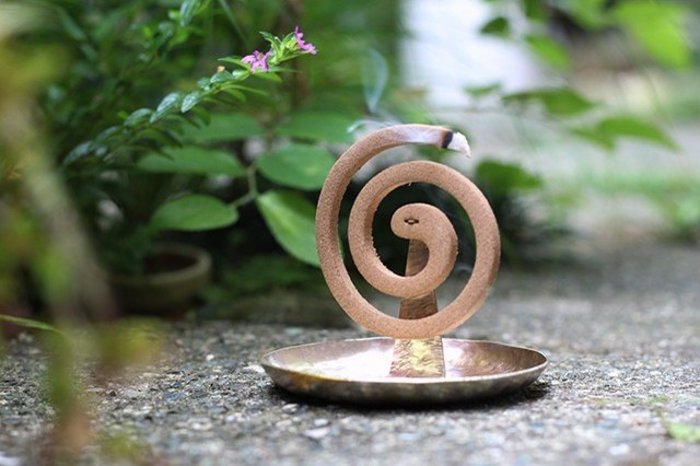 ドラゴン彫刻 錆銅製花器 花瓶