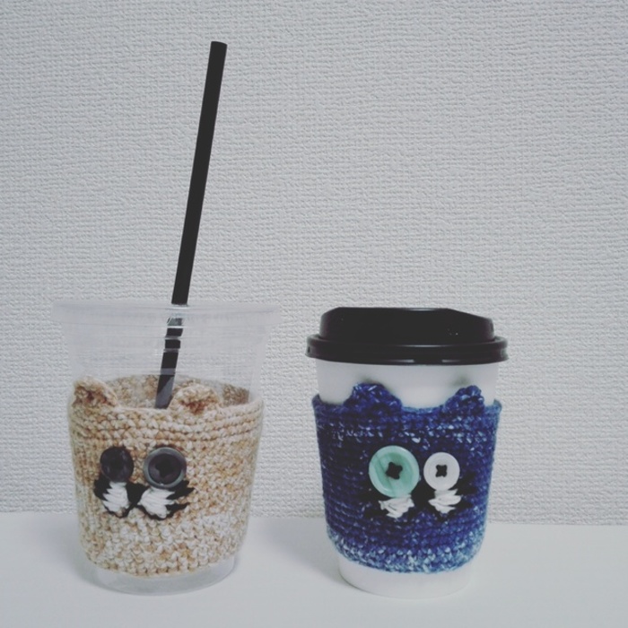カフェカバー カップカバー カップホルダー スリーブ 毛糸