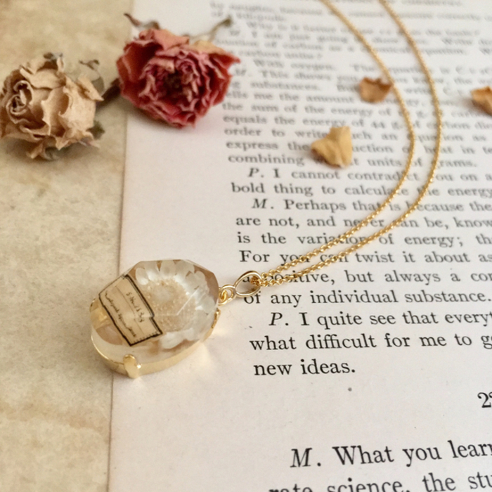 ビオラ ドライフラワー デザインネックレス ビオラ ドライフラワー