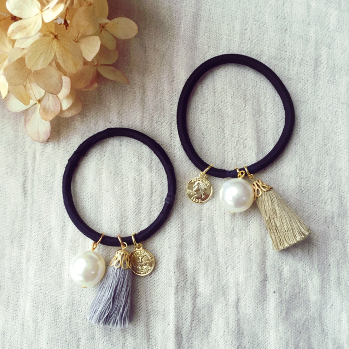 ロングタッセル ヘアゴム にゃ様9/19⭕️ロングタッセル ヘアゴム にゃ