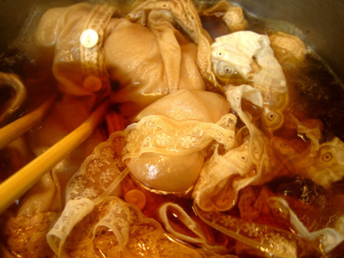 紅茶染め☆エクリュカラー幅広プリーツレース 紅茶染めフリルプリーツレースタック5.7m*幅9.5cmエクリュM263ー3