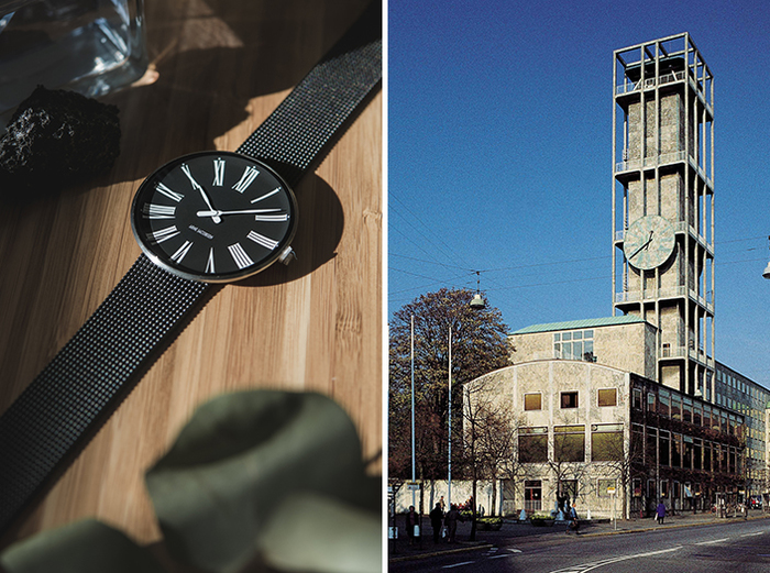 もともとテーブルクロックとして生まれたデザインを、1942年にデンマーク第二の都市であるオーフスの市庁舎を設計した際にリデザインし、建物のシンボル的な存在になっている「ROMAN」。ローマ数字のインデックスと、ゆるやかな曲線を描いた槍型の時分針が、クラシカルかつエレガントな雰囲気を醸しだしています。シンプルながら、上品な手元を演出してくれそう。
文字盤がブラックのものと、ホワイトはケースのカラーがシルバー、イエローゴールド、ローズゴールドの3色で計4色。
