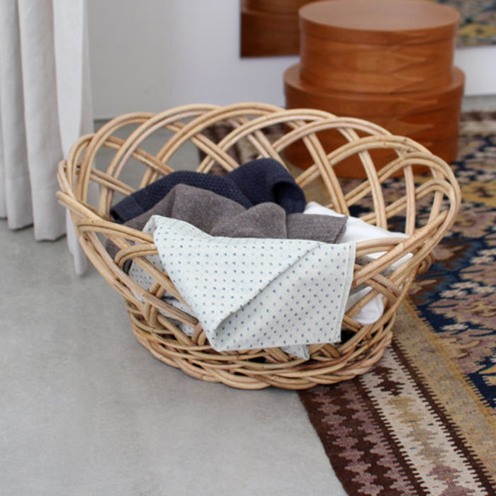 カゴ　インテリア籠 竹の収穫かご 青竹 長角 一本手 SLセット 野菜かご 籠