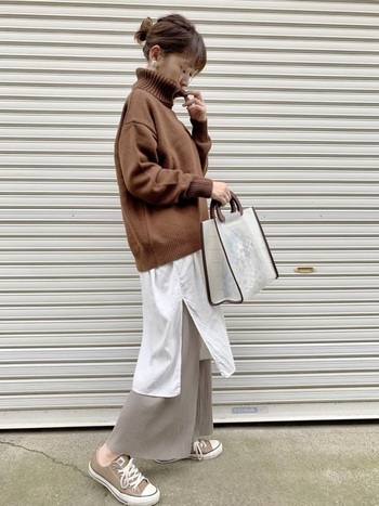 ざっくり ルーズに着こなしたい ゆるニット で作る大人の冬コーデ キナリノ