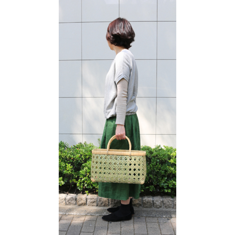 八つ目編み青竹かご:かごや