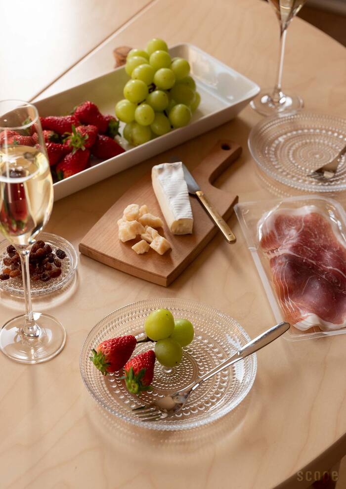 イッタラ カステヘルミ 透明ガラス ドット模様 食器セット 4個 夏の