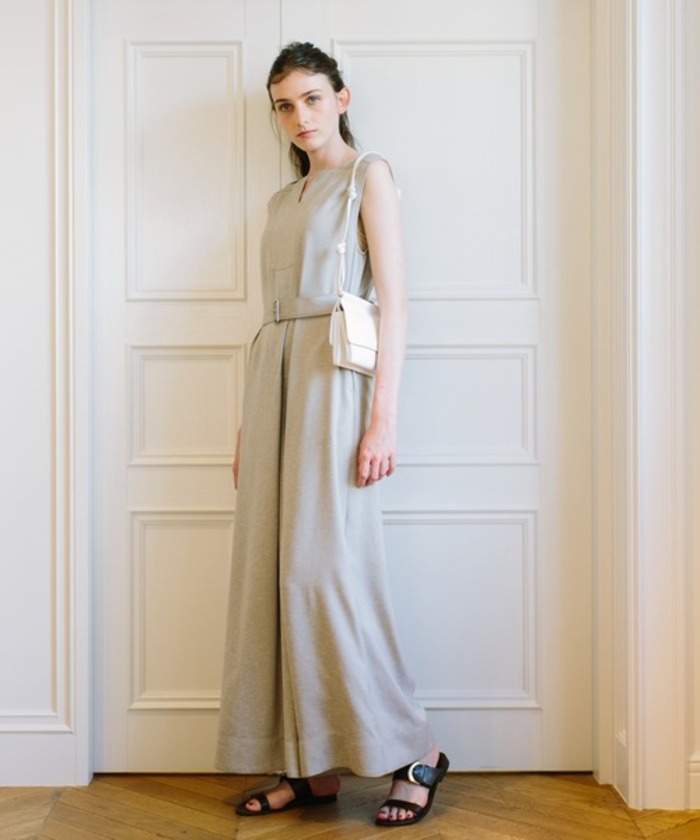 allureville(アルアバイル)リネンオックスベルト付オールインワン 1着だけできれいに決まる＊夏に着たい「大人のオールインワン