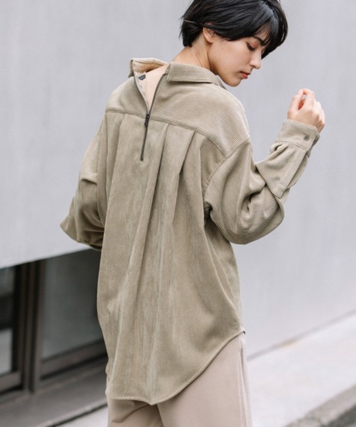 コーデュロイ シャツブラウス(ハンドメイド) 珍しく コーデュロイ シャツブラウス(ハンドメイド) 珍しく