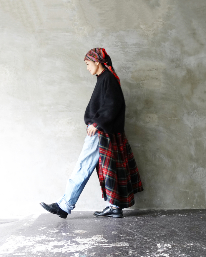 人気のシャツワンピで魅せる、チェック柄の組み合わせ術【ichi 本多