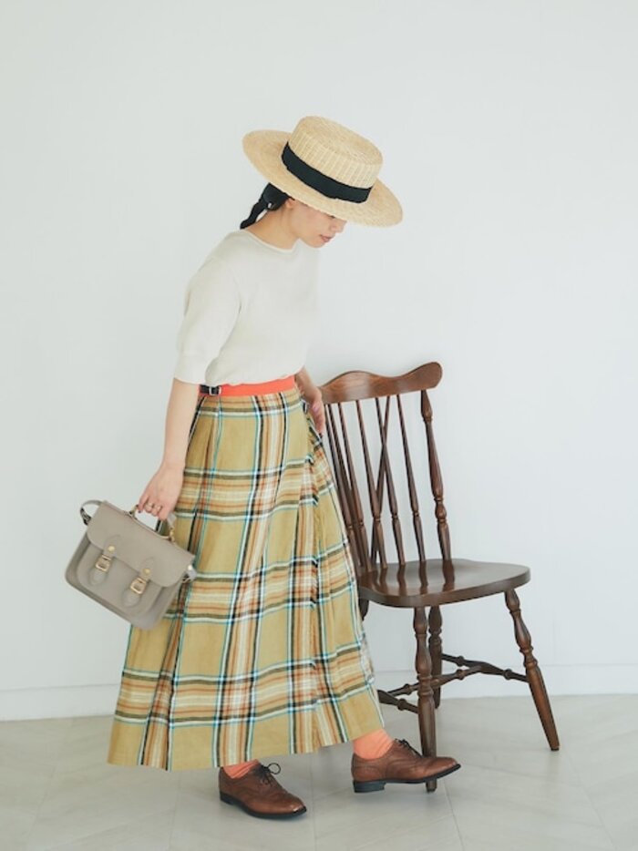 【超美品】オニールオブダブリン プリーツチェック巻きスカート O'NEIL of DUBLIN 【30%OFF】オニール オブ ダブリン スカート