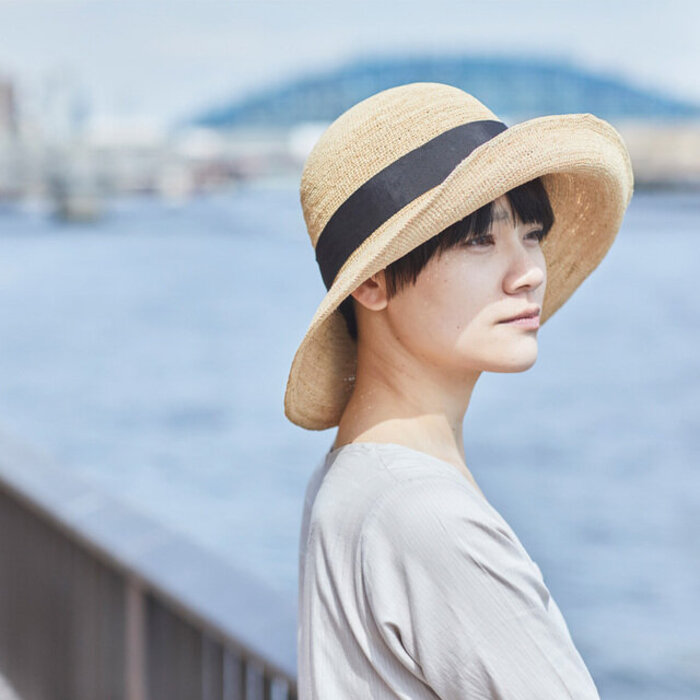 麦わら帽子♡インスタで人気♡ 未使用に近い カワムラ帽子店 カンカン帽