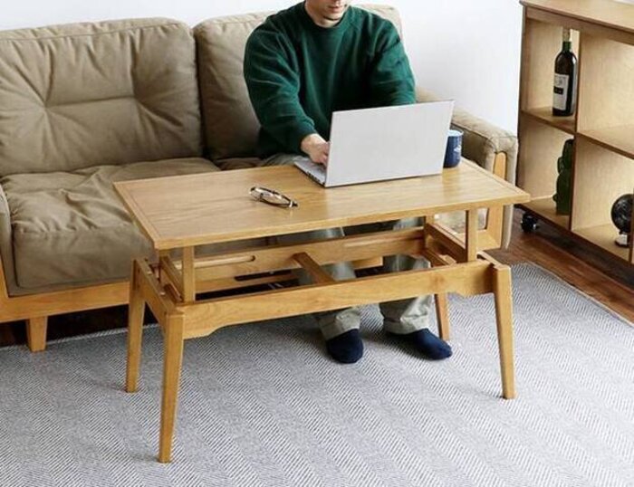 昇降式テーブル パソコンデスク リビング ブラウン 机 おしゃれ 収納 昇降式テーブル パソコンデスク リビング ブラウン 机 おしゃれ 収納