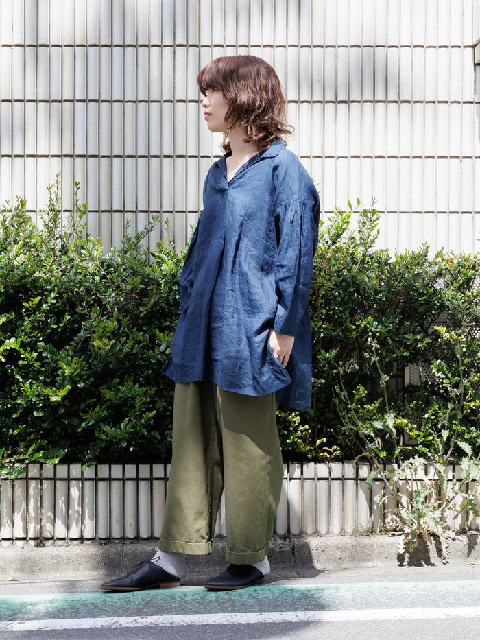 【しずく型ワンショルダーバッグ】デニムリメイク カーキ アースカラー マンネリ打破に効くデニムとは!?青でも黒でもない\u201cアースカラーデニム