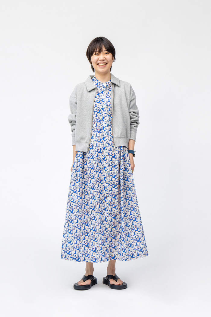 PONT DE CHALONS ネイビーお散歩柄 ロングワンピース キナリノ別注】PONT DE CHALONSのワンピースをスタッフが着てみました