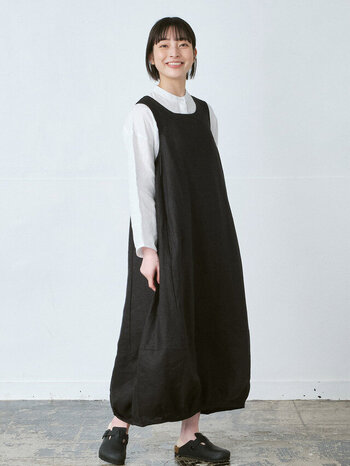 ■着丈：着丈115cm（M）、116cm（L）、117cm（LL）、118cm（3L）
■モデル身長：160cm（Mサイズ着用）