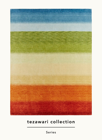 「てざわり」のよさはそのまま、より繊細な表情で織り上げた「てざわりコレクション」。〈大地〉〈田園〉〈海の夕焼け〉など、自然の風景からイメージしてデザインされています。