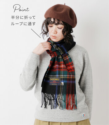 「マフラー・ストール」であったか秋冬コーデ♪巻き方アレンジも
