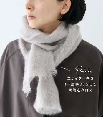 「マフラー・ストール」であったか秋冬コーデ♪巻き方アレンジも