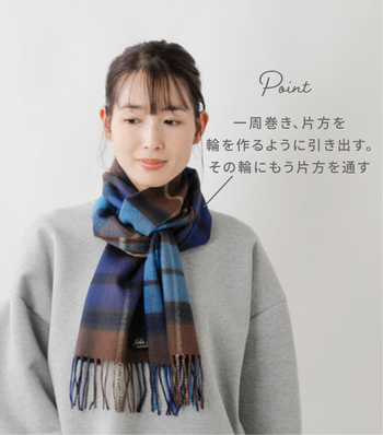 「マフラー・ストール」であったか秋冬コーデ♪巻き方アレンジも