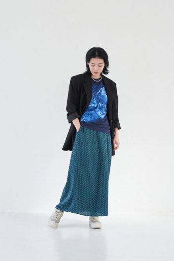 ネイビー×グリーン・Lサイズ着用