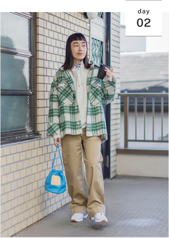 見た目のバランスも、寒さ対策も◎。重ね着で楽しむ冬の着回し -1-