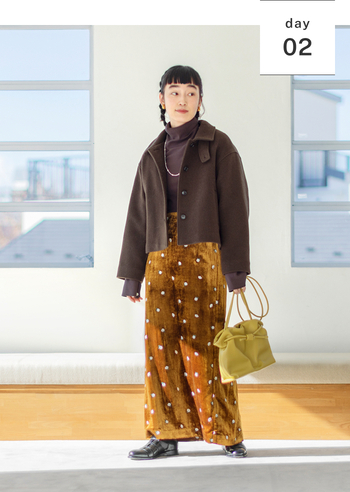 見た目のバランスも、寒さ対策も◎。重ね着で楽しむ冬の着回し -2-