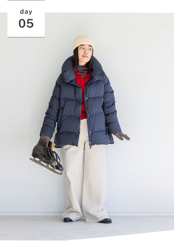 見た目のバランスも、寒さ対策も◎。重ね着で楽しむ冬の着回し -2-
