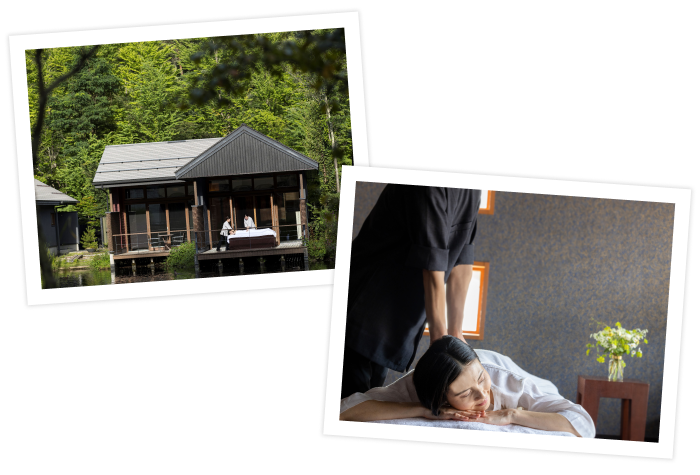 プログラム初日は、国家資格を有する施術師による「ボディケア」で、個々の状態に合わせて身体の緊張を解きほぐします。二日目は、二名のセラピストによる息の合った「フォーハンズトリートメント」で心の緊張を解放。この「緩める」体験が、心身の緊張をほぐします。