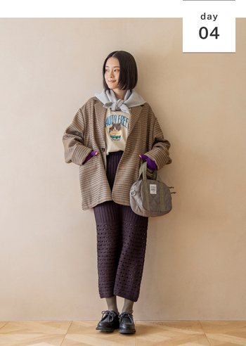 冬から春へ。季節の変わり目をおしゃれに楽しむ着回し -1-