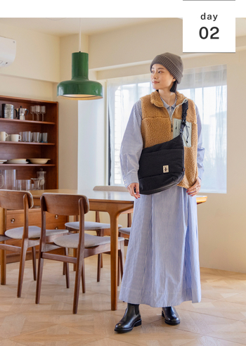 冬から春へ。季節の変わり目をおしゃれに楽しむ着回し -2-