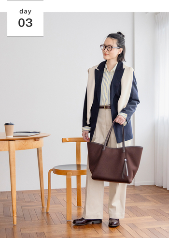 レイヤード&アレンジがいちばん楽しい季節♪ 春の着回し -1-