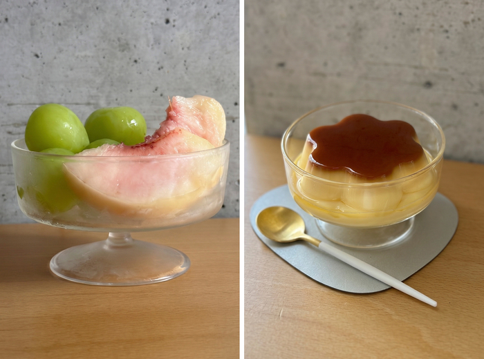 食欲の秋を堪能♪スタッキング可能な脚付きグラスの出番です